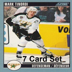 Mark Tinordi Minnesota North Stars Hockey Card Collection - 7 Card Set